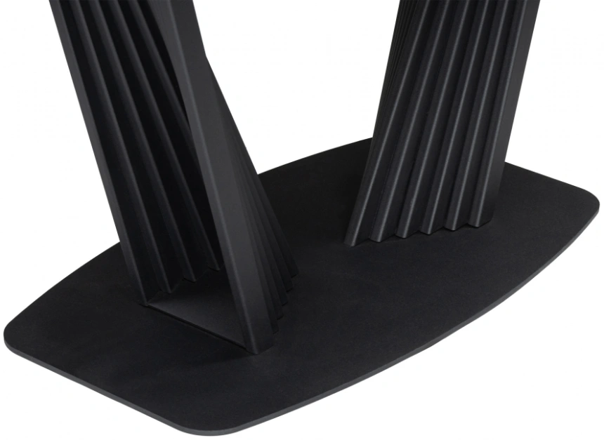 Обеденный раздвижной стол Вейл, 140(180)х80, керамика, белый мрамор / черный