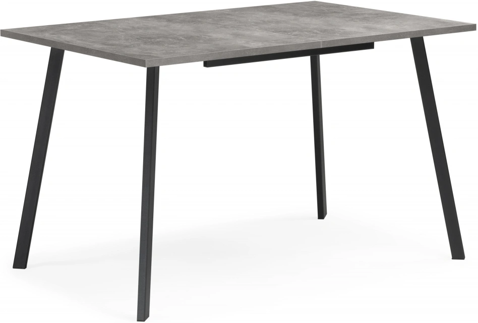 Кухонный раздвижной стол Кортни, 117(157)x77x75, бетон светлый / черный матовый