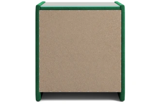 Тумба прикроватная Аризона, мягкая, с ящиками, велюр, мора зеленый