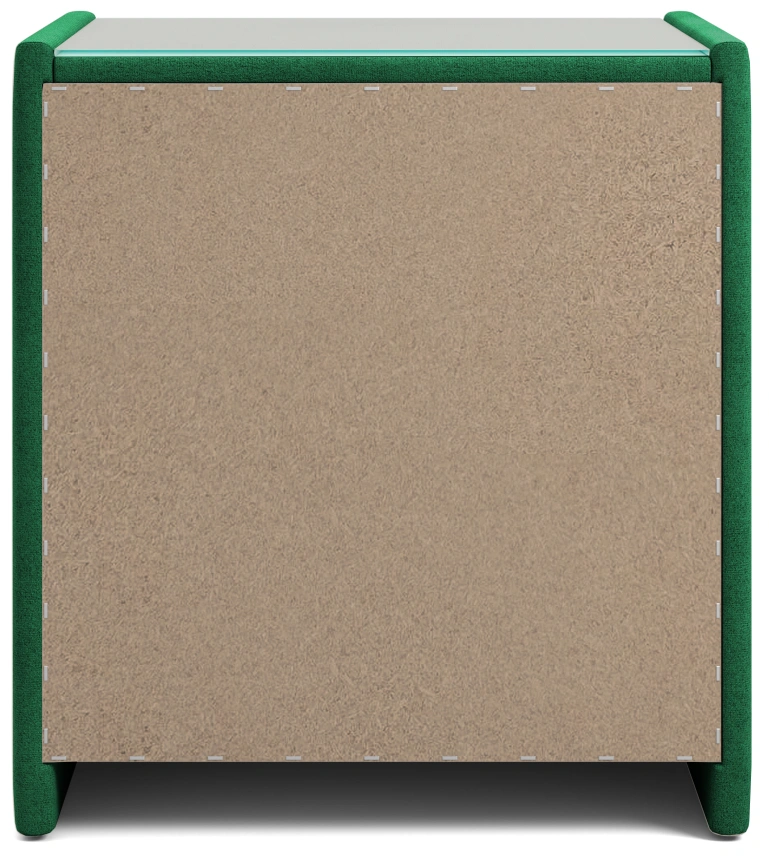 Тумба прикроватная Аризона, мягкая, с ящиками, велюр, мора зеленый