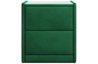 Тумба прикроватная Аризона, мягкая, с ящиками, велюр, мора зеленый