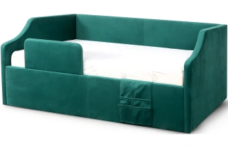 Кровать односпальная Дрим СТАНДАРТ, велюр Мора зеленый