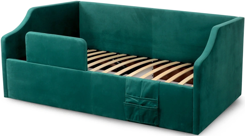 Кровать односпальная Дрим СТАНДАРТ, велюр Мора зеленый