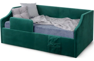 Кровать односпальная Дрим СТАНДАРТ, велюр Мора зеленый