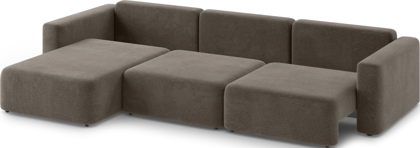 Диван угловой трехместный Дарио, модель 144, OVIS 30 (коричневый)