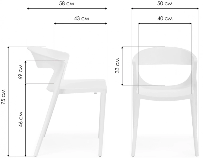 Стул Градно, пластиковый, белый