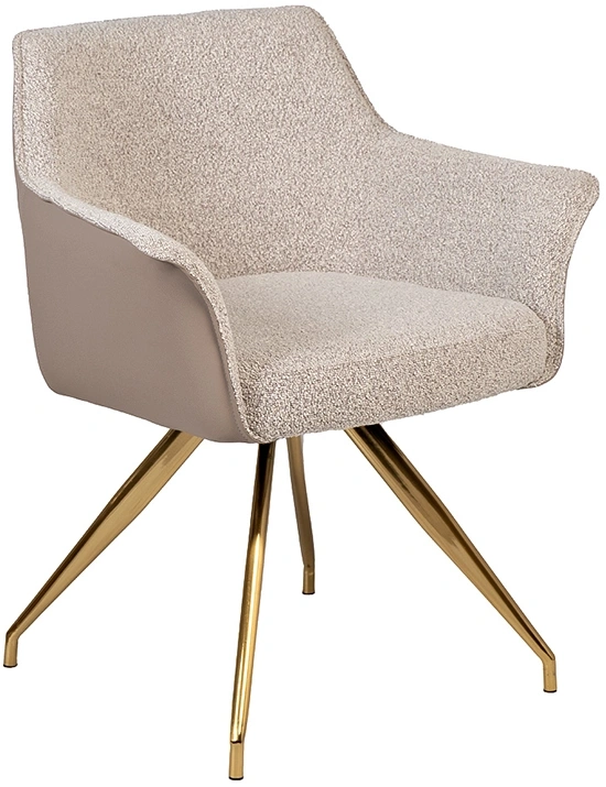 Стул 30C-12870, поворотный, букле, экокожа, белый