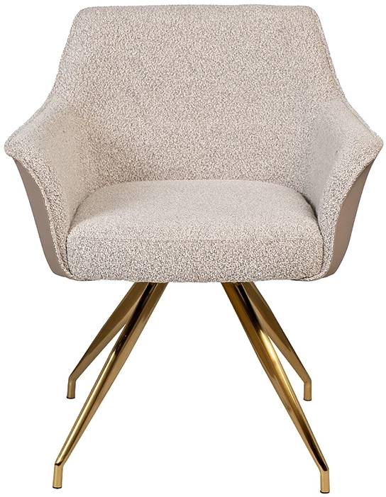 Стул 30C-12870, поворотный, букле, экокожа, белый