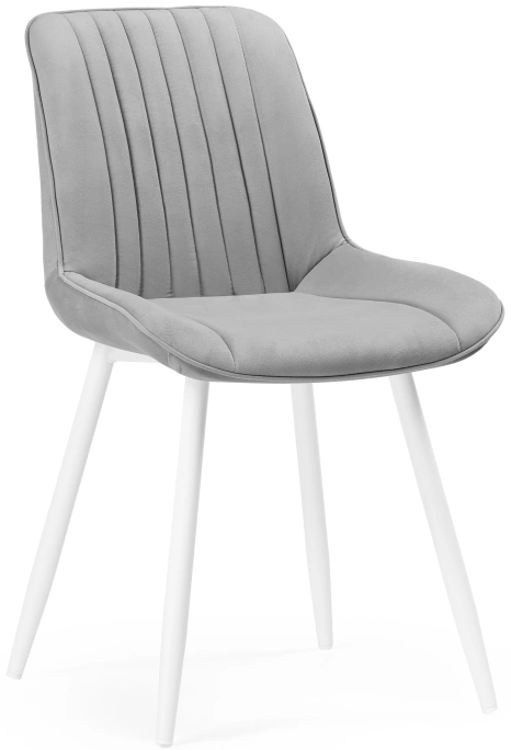 Стул Седа, мягкий, светло-серый / белый