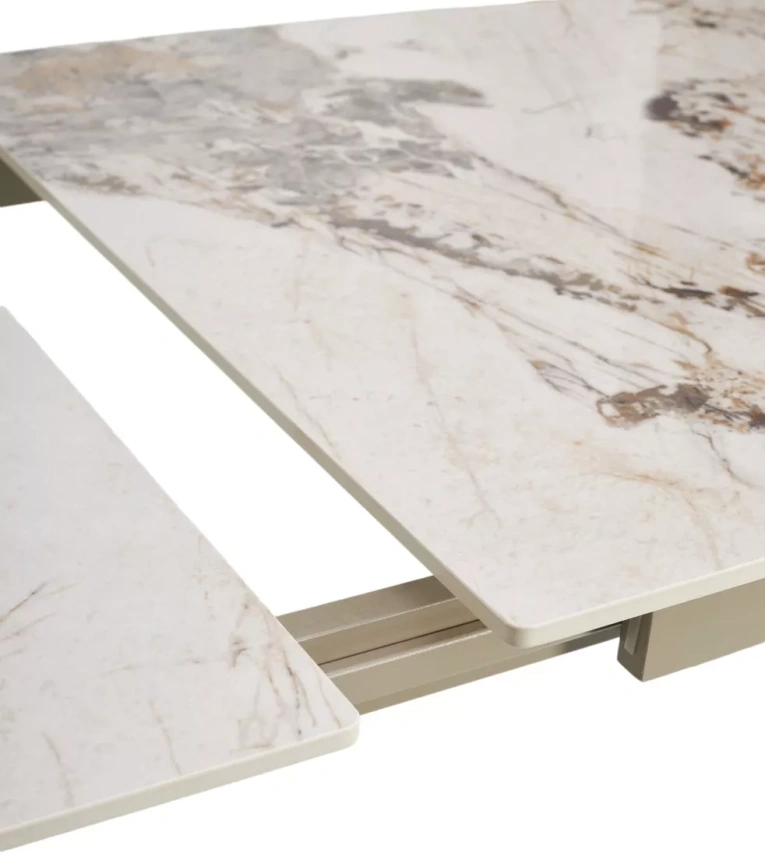 Кухонный раздвижной стол Corner 120, Gloss Luxury Pandora Solid Ceramic, Taupe