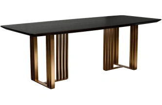 Обеденный стол Irelia, 300x98x75, МДФ,  черный / золотой