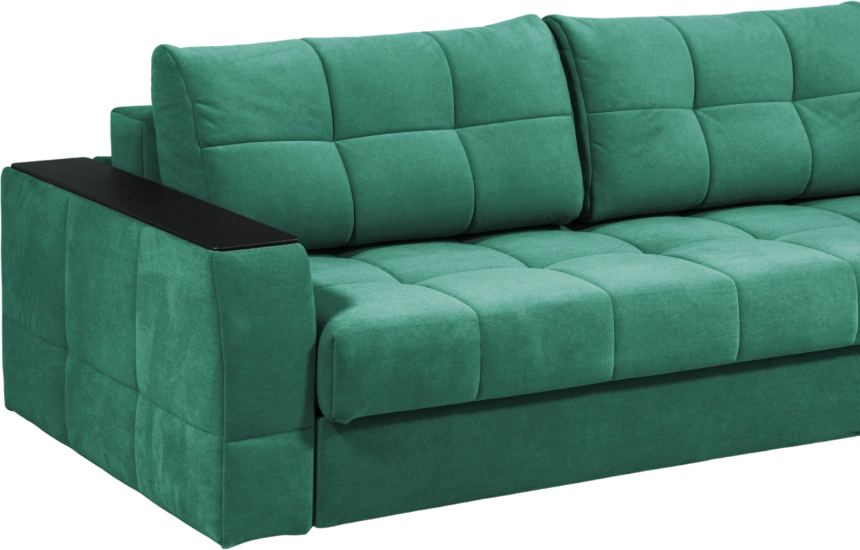 Диван прямой Сиэтл, ткань Lamb emerald, декор Структурный Кофе