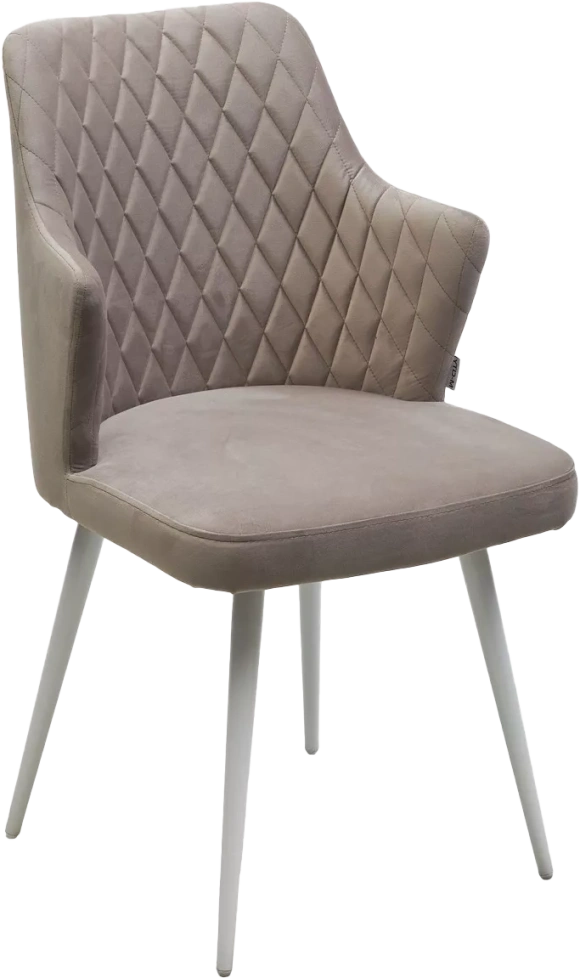 Стул Herman, поворотный, латте #25, велюр, белый каркас