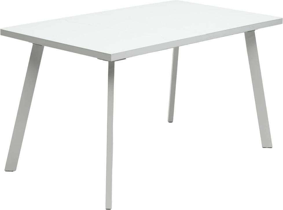 Кухонный стол раздвижной Форел 120, белый, стекло, белый