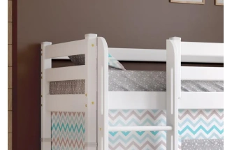 Полувысокая детская кровать Соня-5, с прямой лестницей, белый