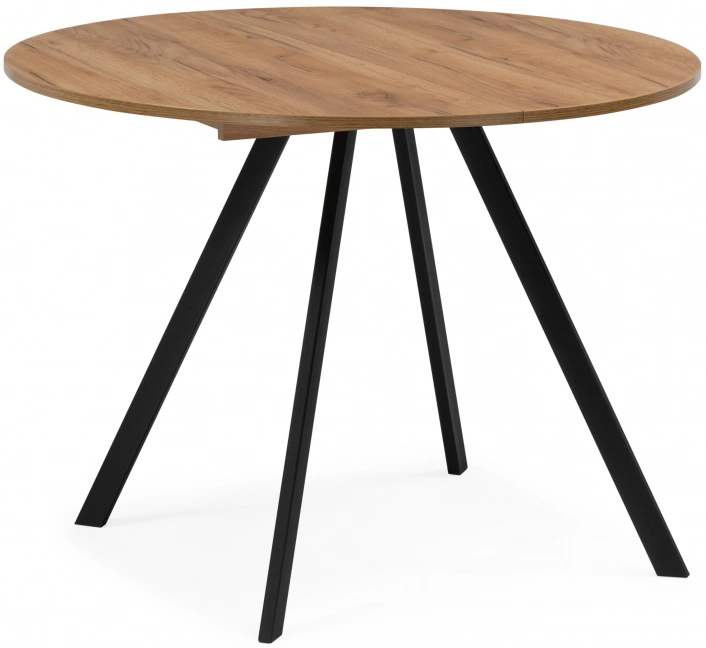 Кухонный раздвижной стол Курт, дуб крафт золотой / черный матовый