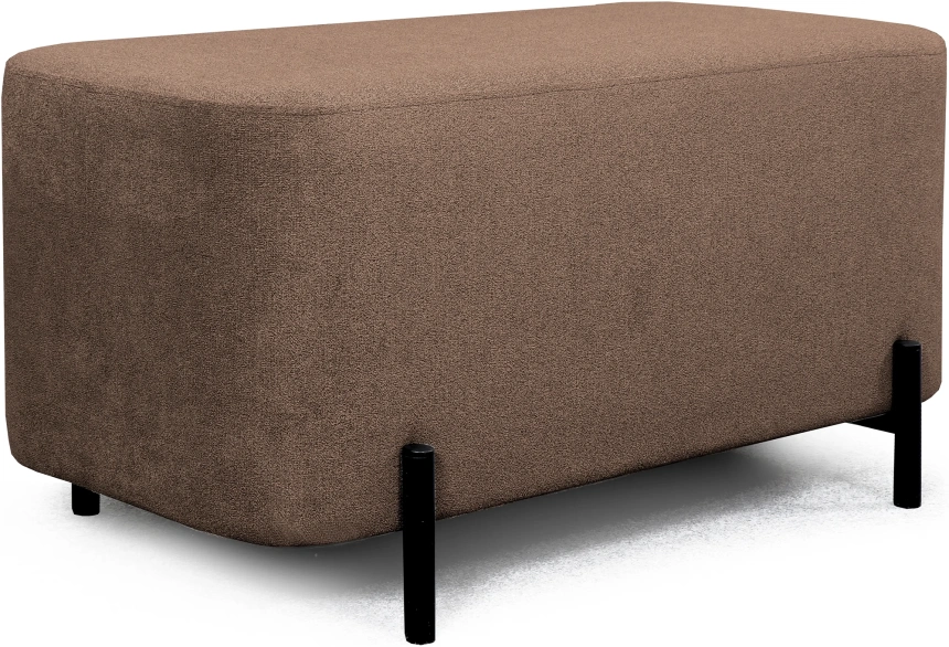 Банкетка Портленд, мягкая, на ножках, ткань торонто коричневый