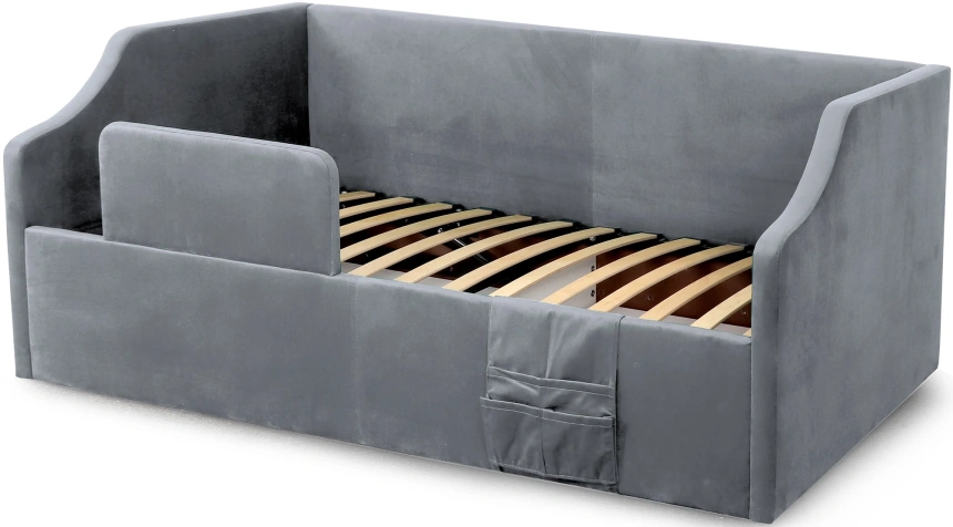 Кровать односпальная Дрим СТАНДАРТ, велюр Мора серый