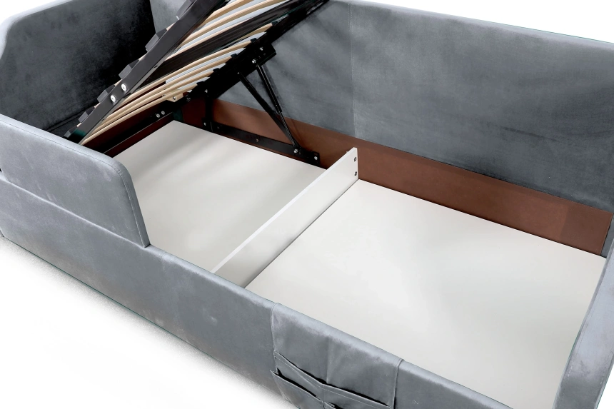 Кровать односпальная Дрим СТАНДАРТ, велюр Мора серый