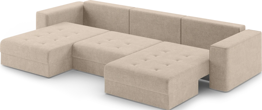 Диван П-образный трехместный Конте, модель 036, Danco 130 (бежевый)