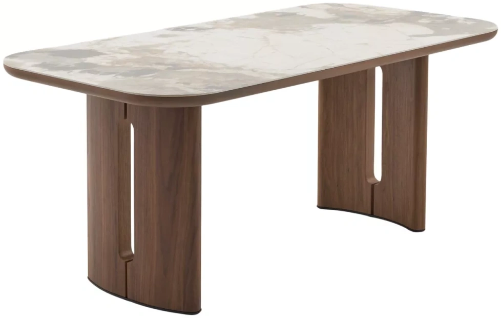 Кухонный стол Bark 180, цвет CA035, керамика, орех