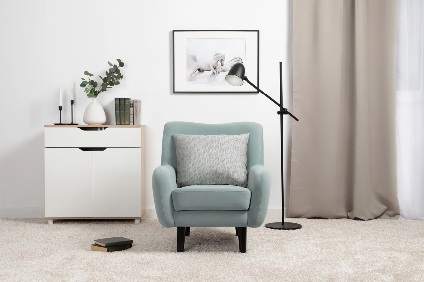 Кресло для отдыха Дакота, Beverly Light Blue (ментоловый), Marcello-5 1327 A1 Colour 19