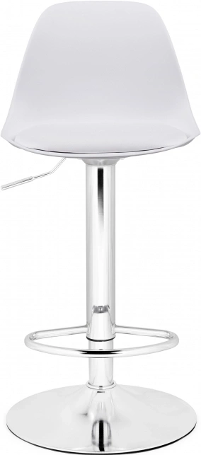 Барный стул Soft, пластик / экокожа белый / хром