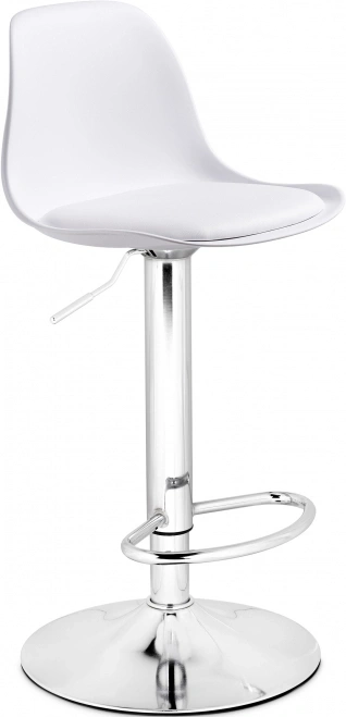 Барный стул Soft, пластик / экокожа белый / хром
