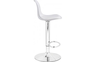 Барный стул Soft, пластик / экокожа белый / хром