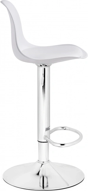 Барный стул Soft, пластик / экокожа белый / хром