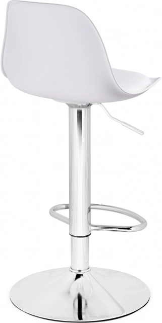 Барный стул Soft, пластик / экокожа белый / хром