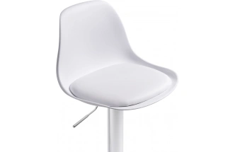 Барный стул Soft, пластик / экокожа белый / хром