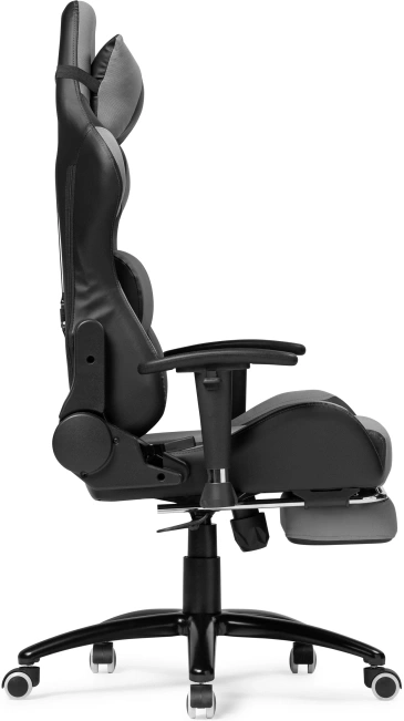 Игровое кресло Tesor, с подставкой для ног, черный / серый