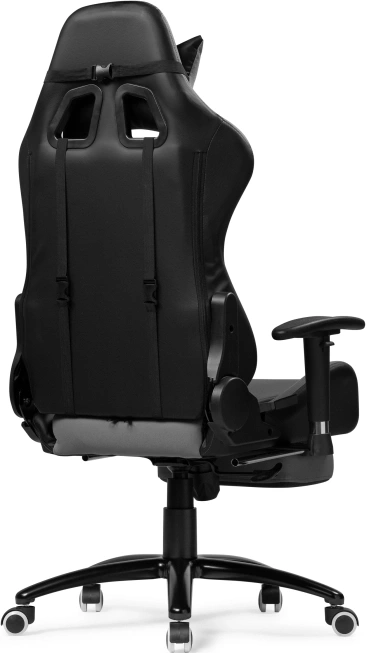 Игровое кресло Tesor, с подставкой для ног, черный / серый