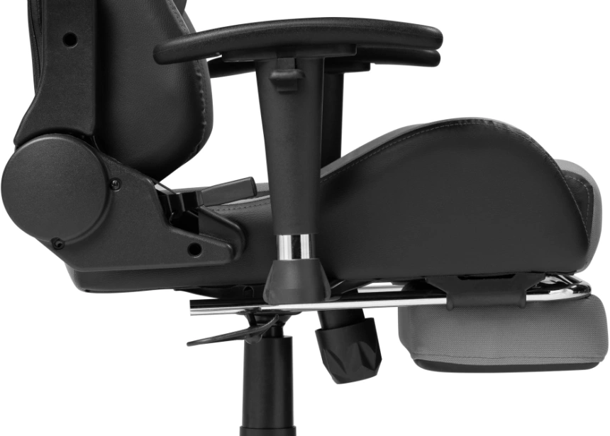 Игровое кресло Tesor, с подставкой для ног, черный / серый