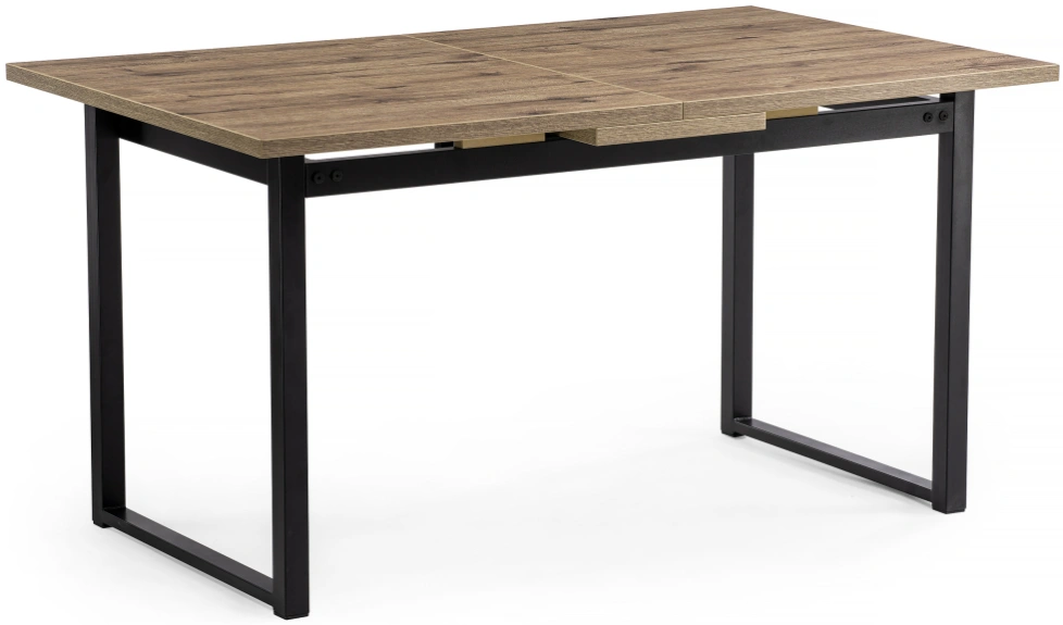 Кухонный обеденный раздвижной стол Макта, 140(170)х85х73, дуб велингтон / черный матовый