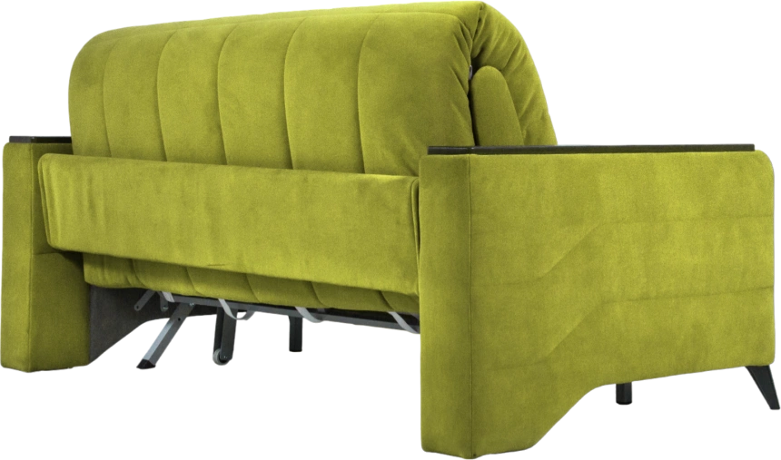 Диван прямой Нельсон 155, ткань Newtone yellow, декор Венге