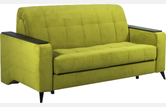 Диван прямой Нельсон 155, ткань Newtone yellow, декор Венге