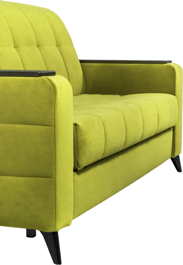 Диван прямой Нельсон 155, ткань Newtone yellow, декор Венге