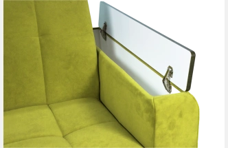 Диван прямой Нельсон 155, ткань Newtone yellow, декор Венге