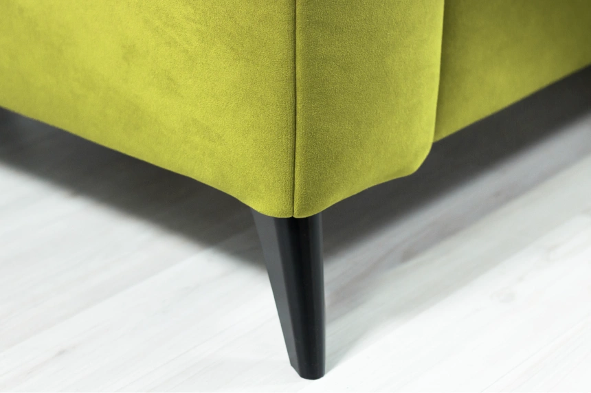 Диван прямой Нельсон 155, ткань Newtone yellow, декор Венге