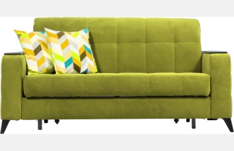 Диван прямой Нельсон 155, ткань Newtone yellow, декор Венге