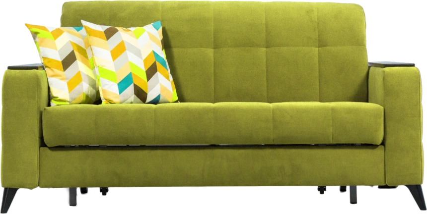 Диван прямой Нельсон 155, ткань Newtone yellow, декор Венге