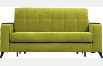 Диван прямой Нельсон 155, ткань Newtone yellow, декор Венге