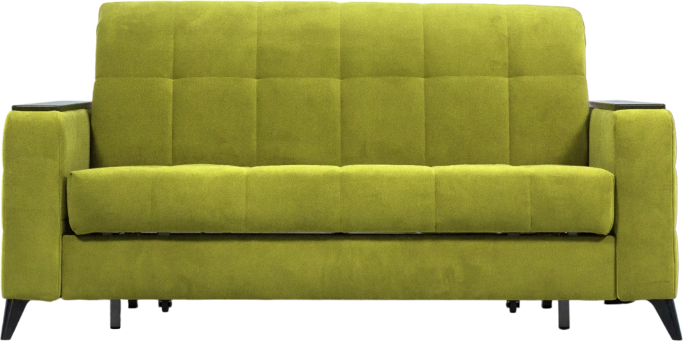 Диван прямой Нельсон 155, ткань Newtone yellow, декор Венге