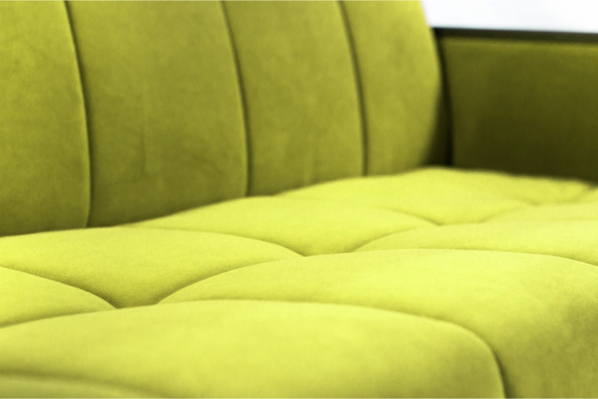 Диван прямой Нельсон 155, ткань Newtone yellow, декор Венге