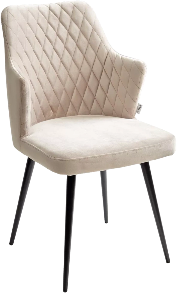 Стул Herman, поворотный, латте #25, велюр, черный каркас