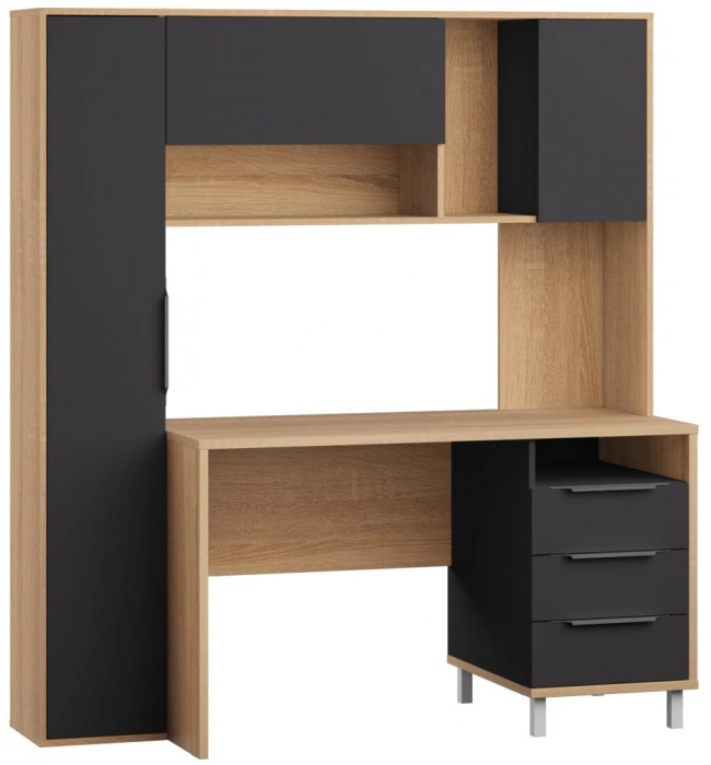 Письменный стол Комфорт 12.95, 162x60,3x180, дуб сонома / темно-серый