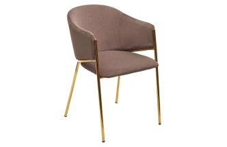 Стул Dill, мягкий, Momo-05 тауп, велюр "беспальчиковый", золотой каркас 