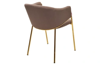 Стул Dill, мягкий, Momo-05 тауп, велюр "беспальчиковый", золотой каркас 